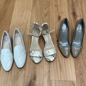 Snakeskin sandals, loafers and pumps